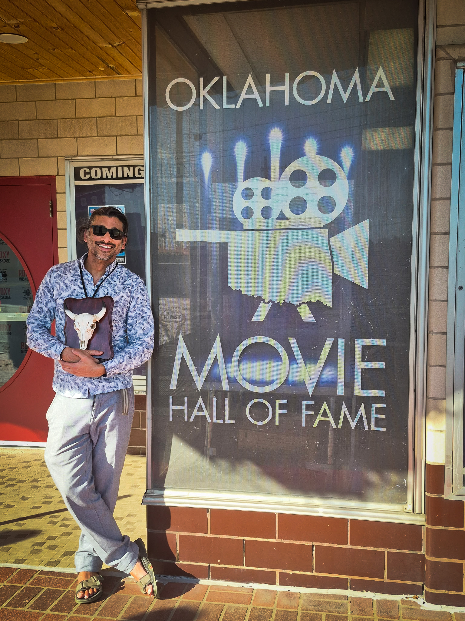 Johan Nayar receiving the Selby Minner Award at the Bare Bones Film Festival in Oklahoma